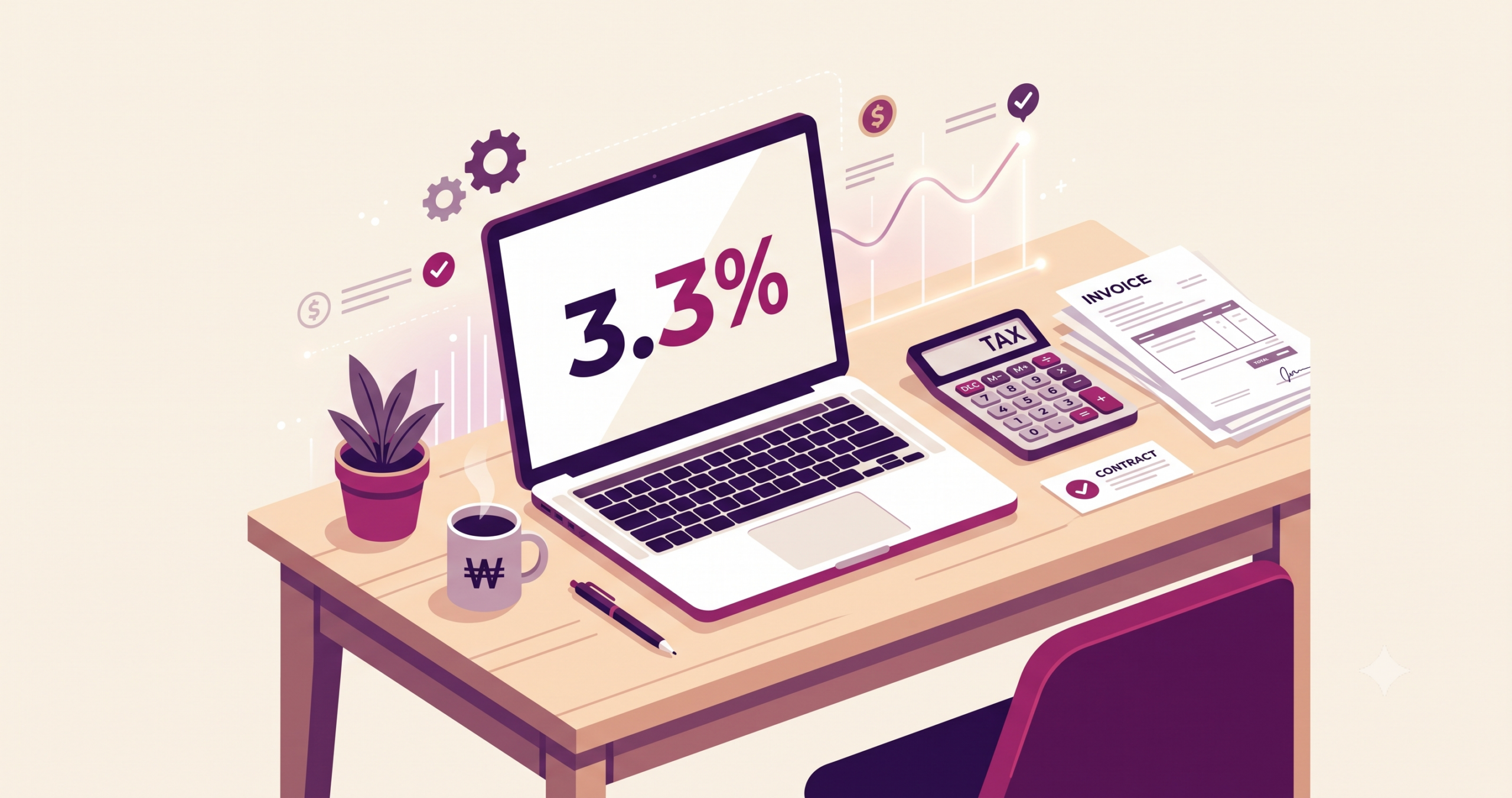 프리랜서 3.3% 세금 계산기 – 원천징수 실수령액부터 5월 종합소득세까지