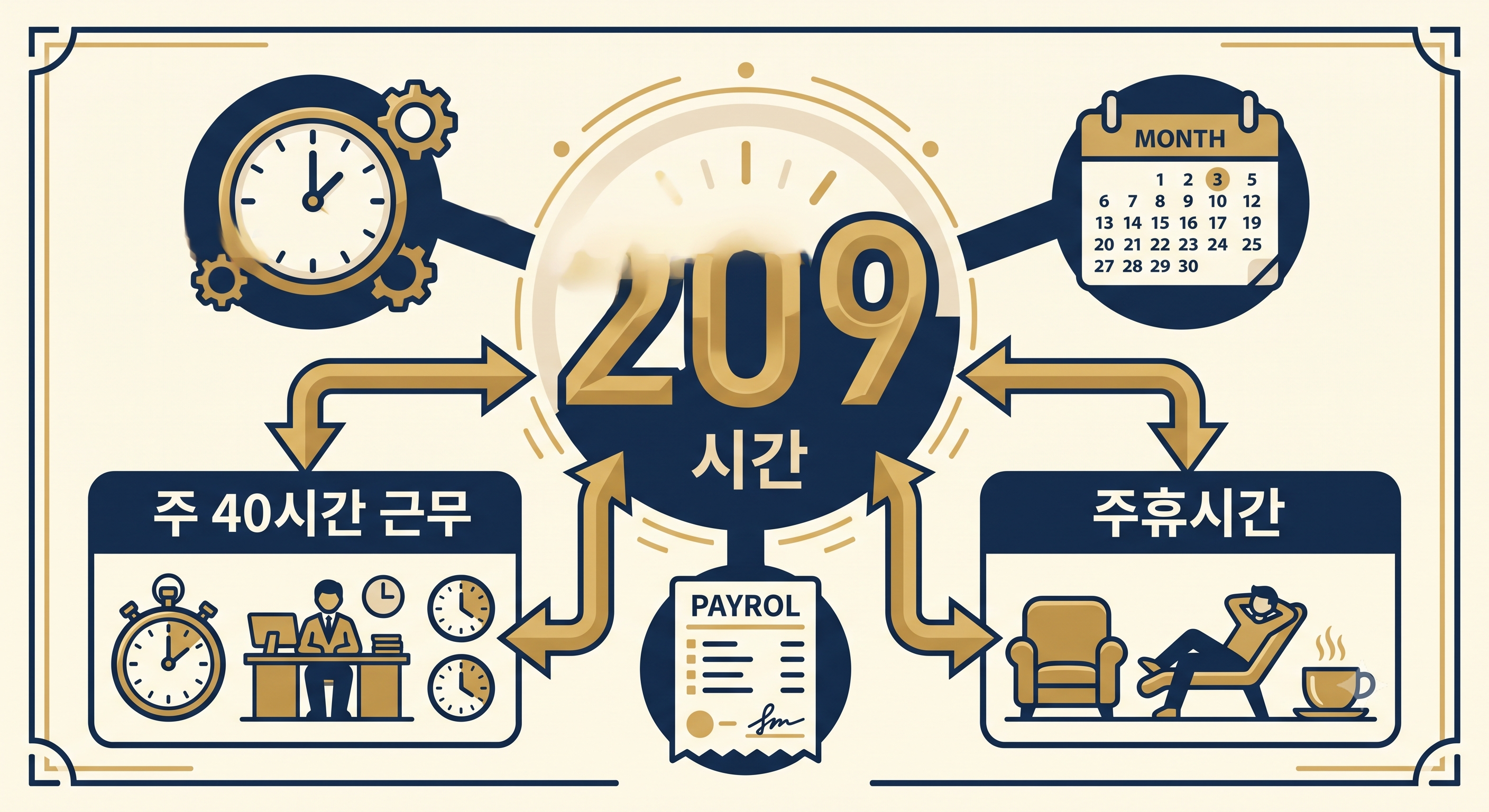 최저임금 월급 환산 209시간 계산방법