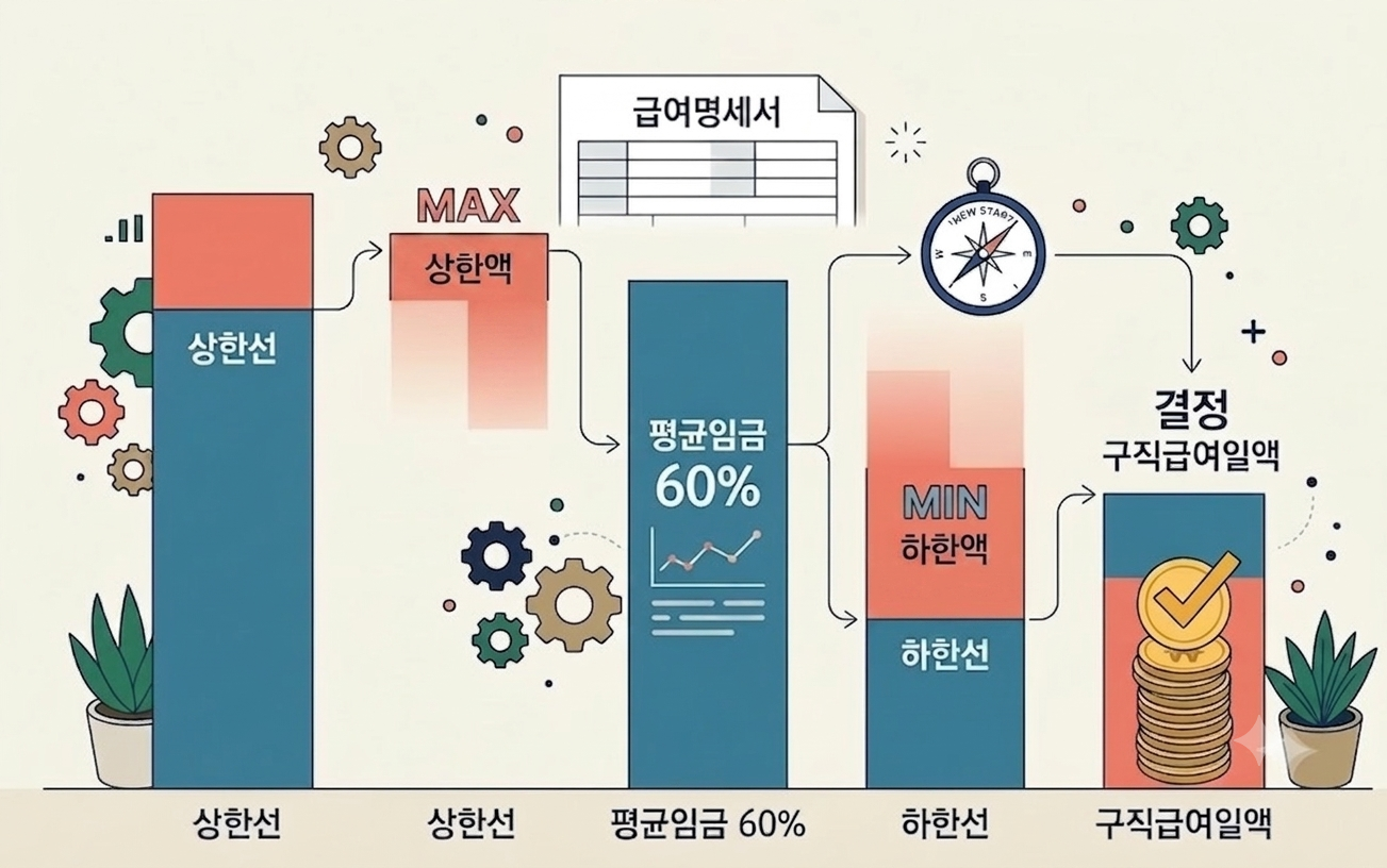 실업급여 구직급여일액 계산 공식 설명